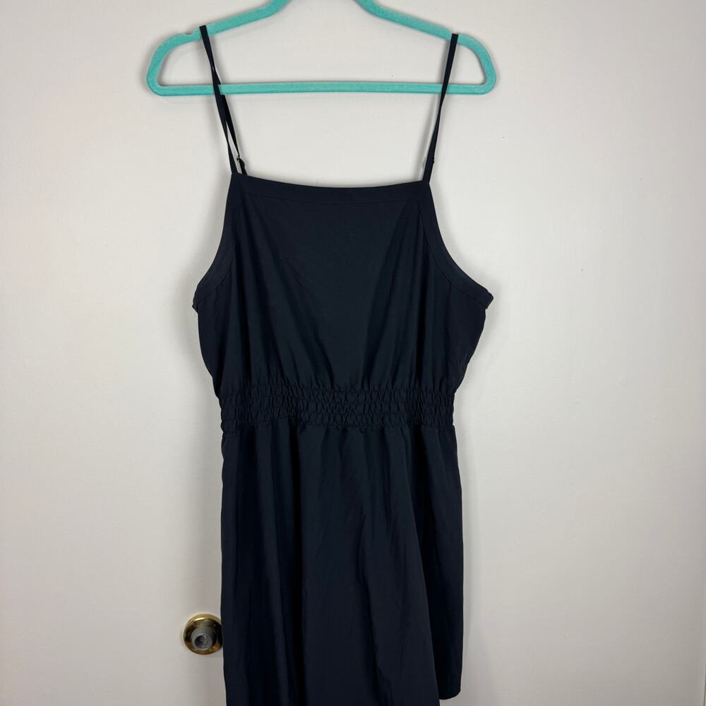 Toad & Co Sunkissed Petal Dress Black Size L Technical Travel Sundress Pockets